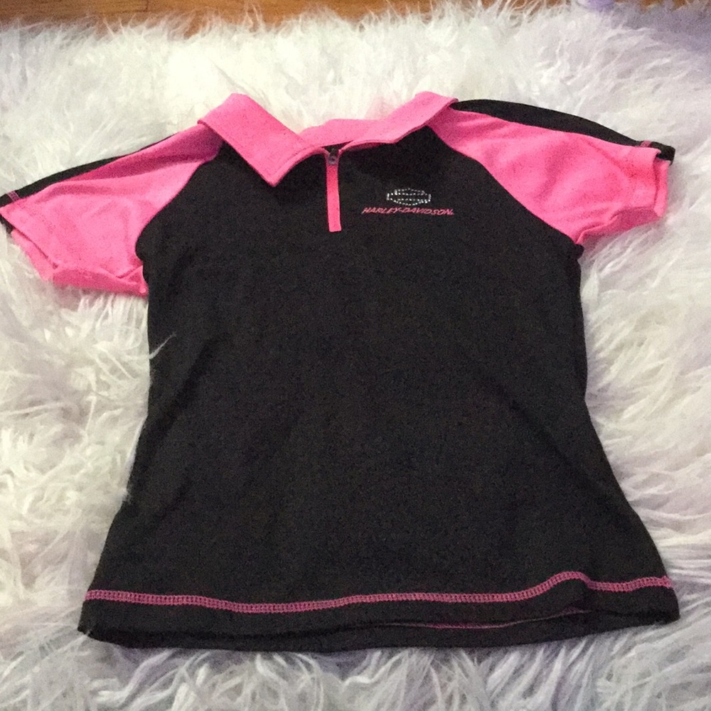 Harley Davidson zip neck shirt